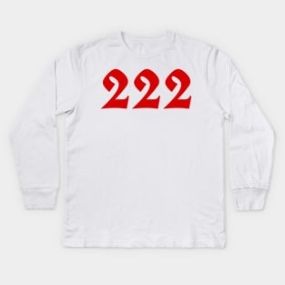 222 angel number red Kids Long Sleeve T-Shirt